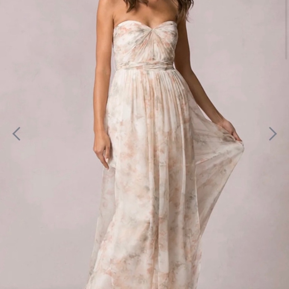 Size 0 Jenny Yoo Nyla Watercolor Garden Blush - Convertible and Freshly Cleaned!